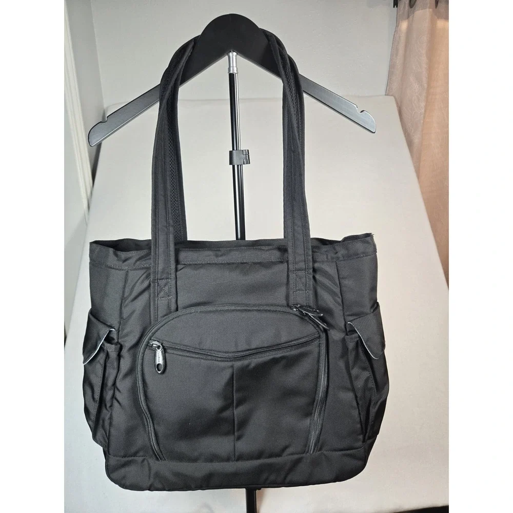L.L. Bean Black Nylon Laptop/Travel Bag Multiple Compartments Shoulder Strap